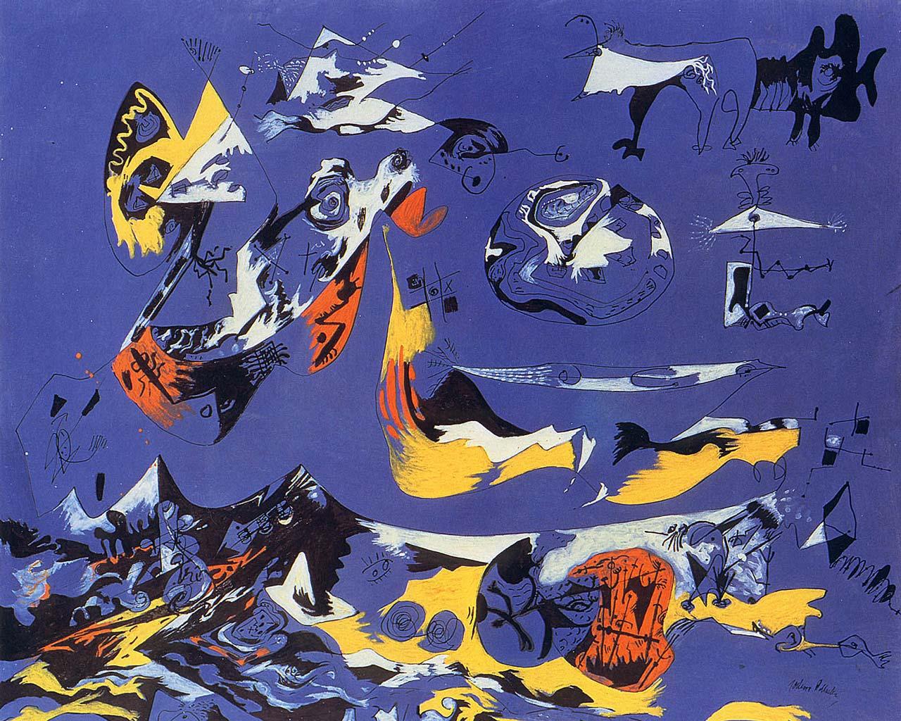 Jackson Pollock - Blue - Moby Dick (1943) Wallpaper #1 1280 x 1024 