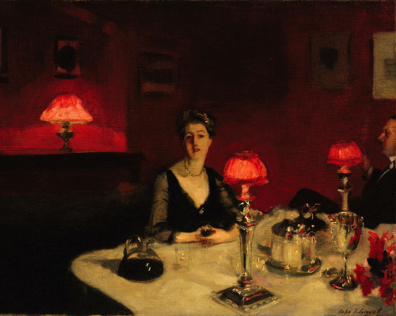 John Singer Sargent - A Diner Table at Night (1884) Wallpaper #4 1280 x 1024 