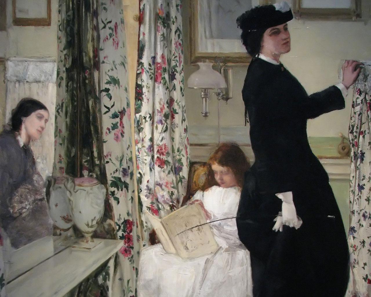James McNeill Whistler - harmony in Green and Rose - The Music Room (1861) Wallpaper #4 1280 x 1024 