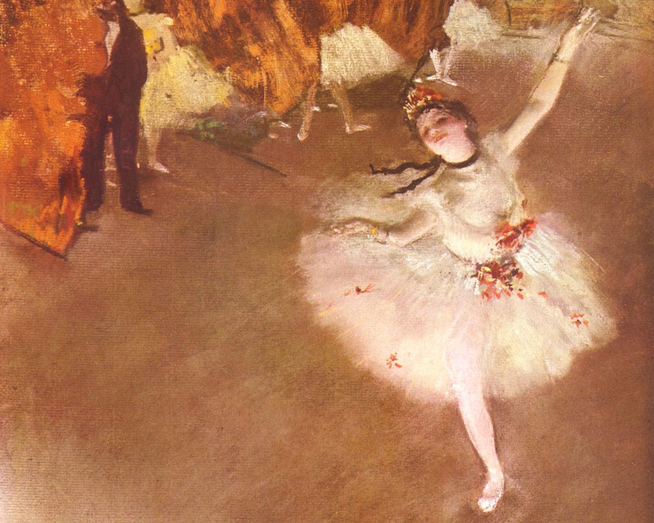 Edgar Degas - The Prima Ballerina (detail) Wallpaper #2 1280 x 1024 