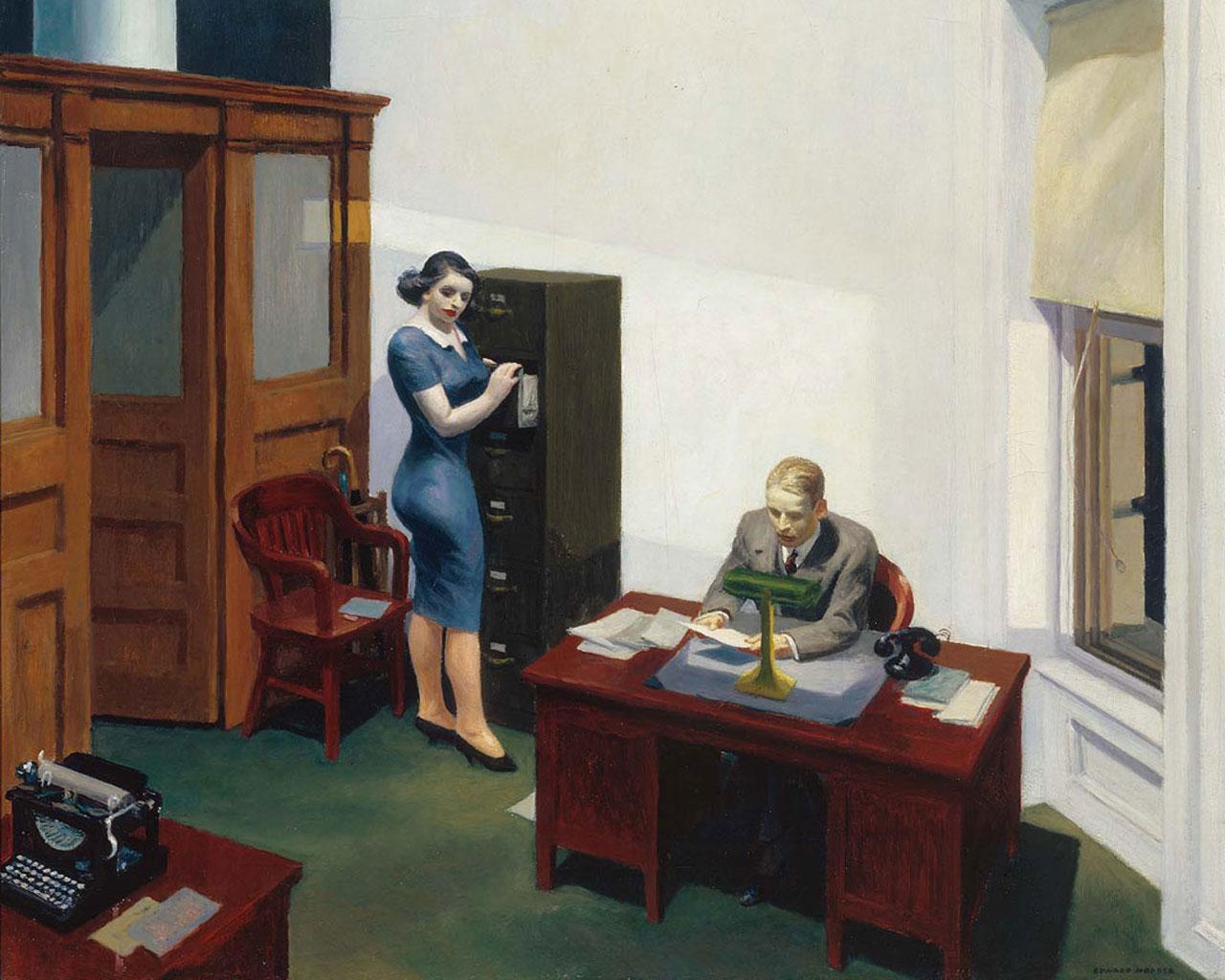 Edward Hopper - Office At Night (1940) Wallpaper #3 1280 x 1024 