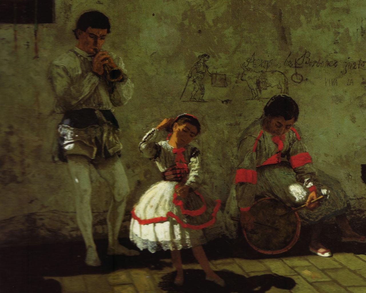 Thomas Eakins - A Street Scene in Seville (1870) Wallpaper #1 1280 x 1024 