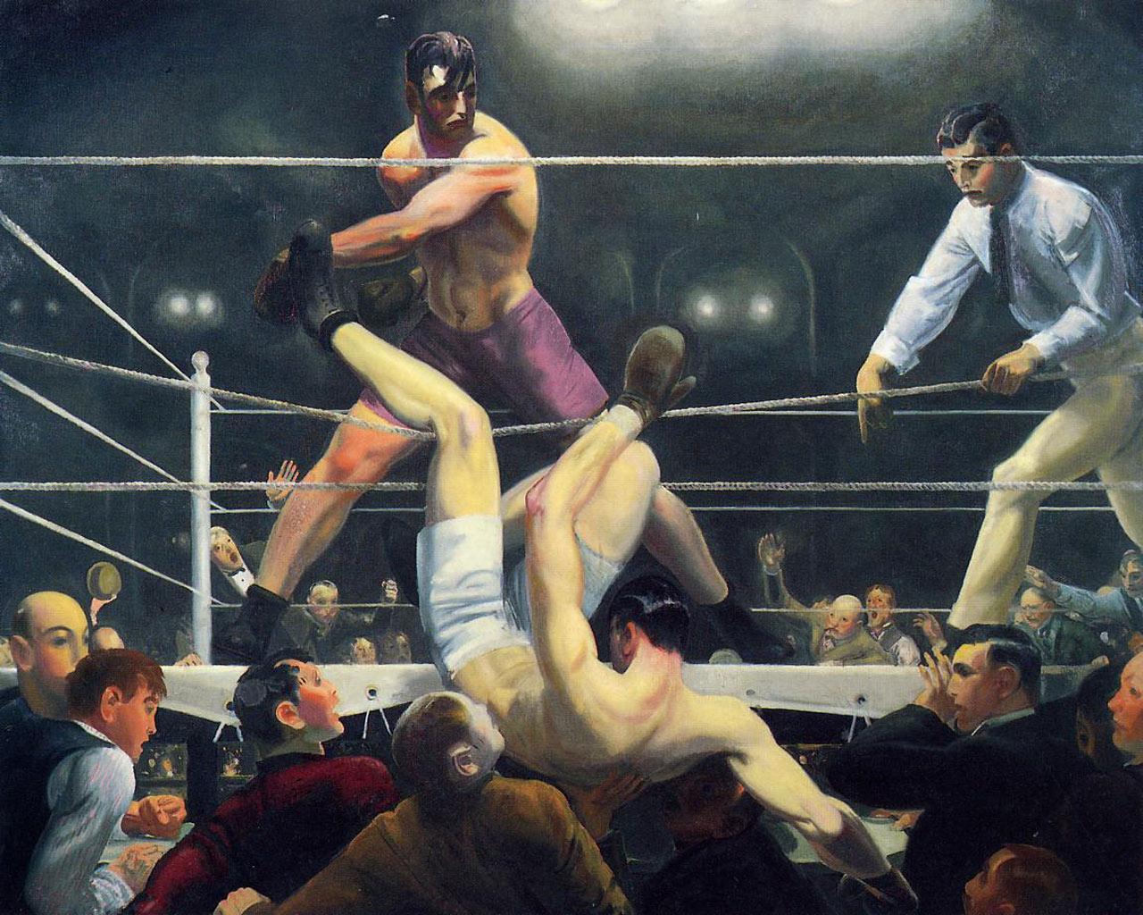 George Bellows - George Dempsey and Firpo Wallpaper #1 1280 x 1024 
