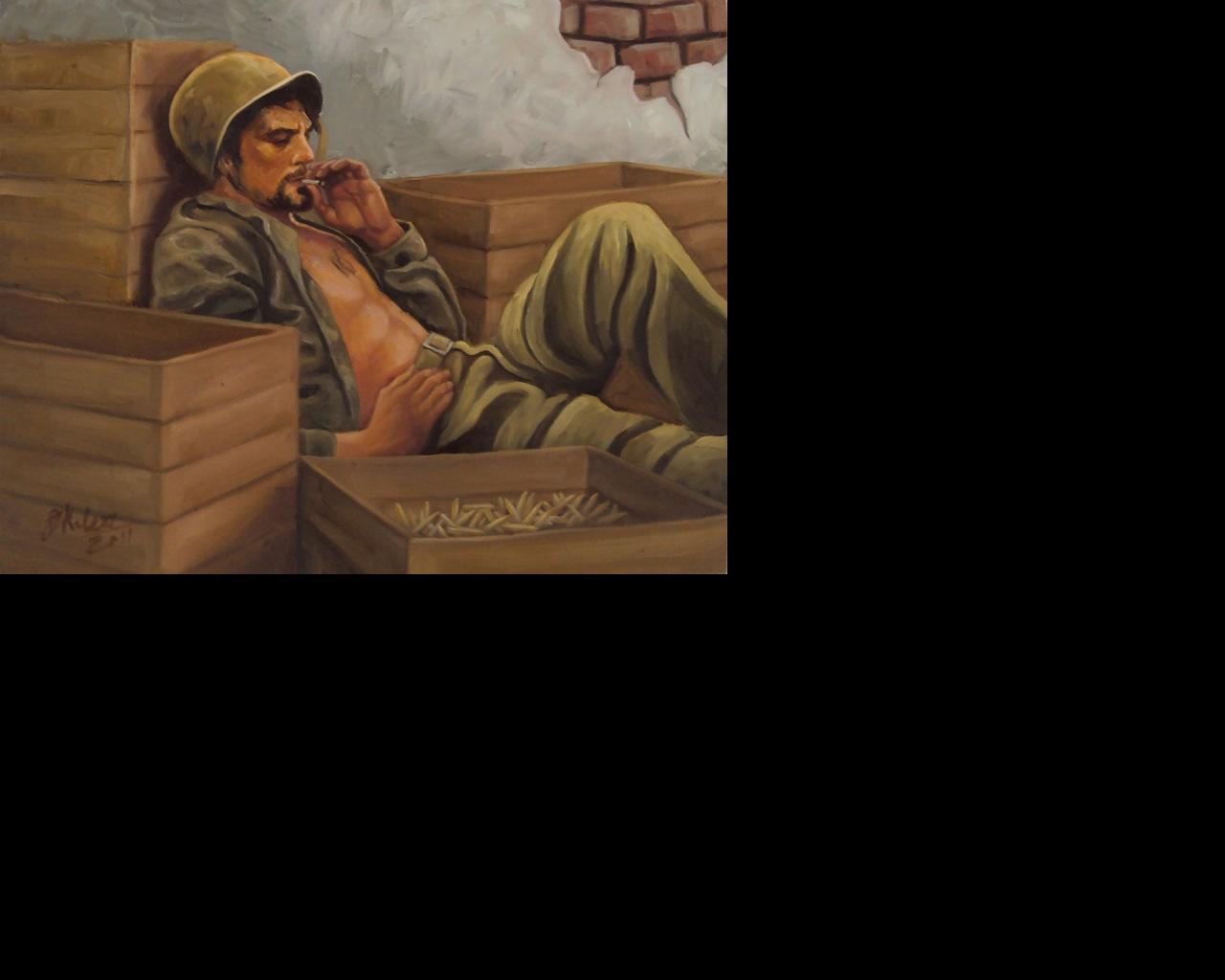 Jaspreet Singh Kaler - army man in oil  Wallpaper #3 1280 x 1024 
