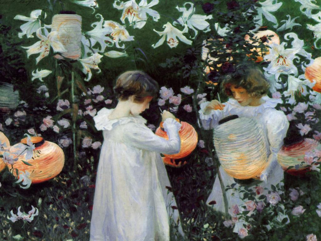 John Singer Sargent - Carnation, Lily, Lily, Rose (1886) Wallpaper #3 1024 x 768 