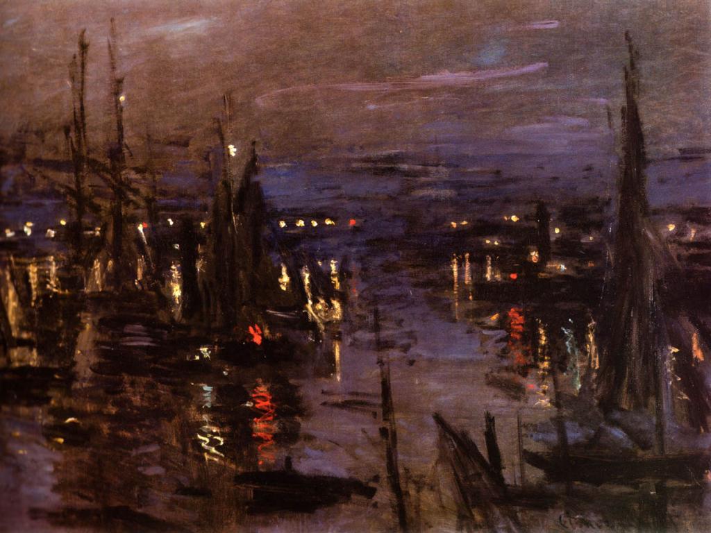 Claude Monet - Le Port du Havre, Effet de Nuit Wallpaper #4 1024 x 768 