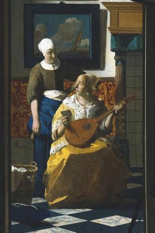Johannes Vermeer - The Love Letter Wallpaper #3 320 x 480 (iPhone/iTouch)