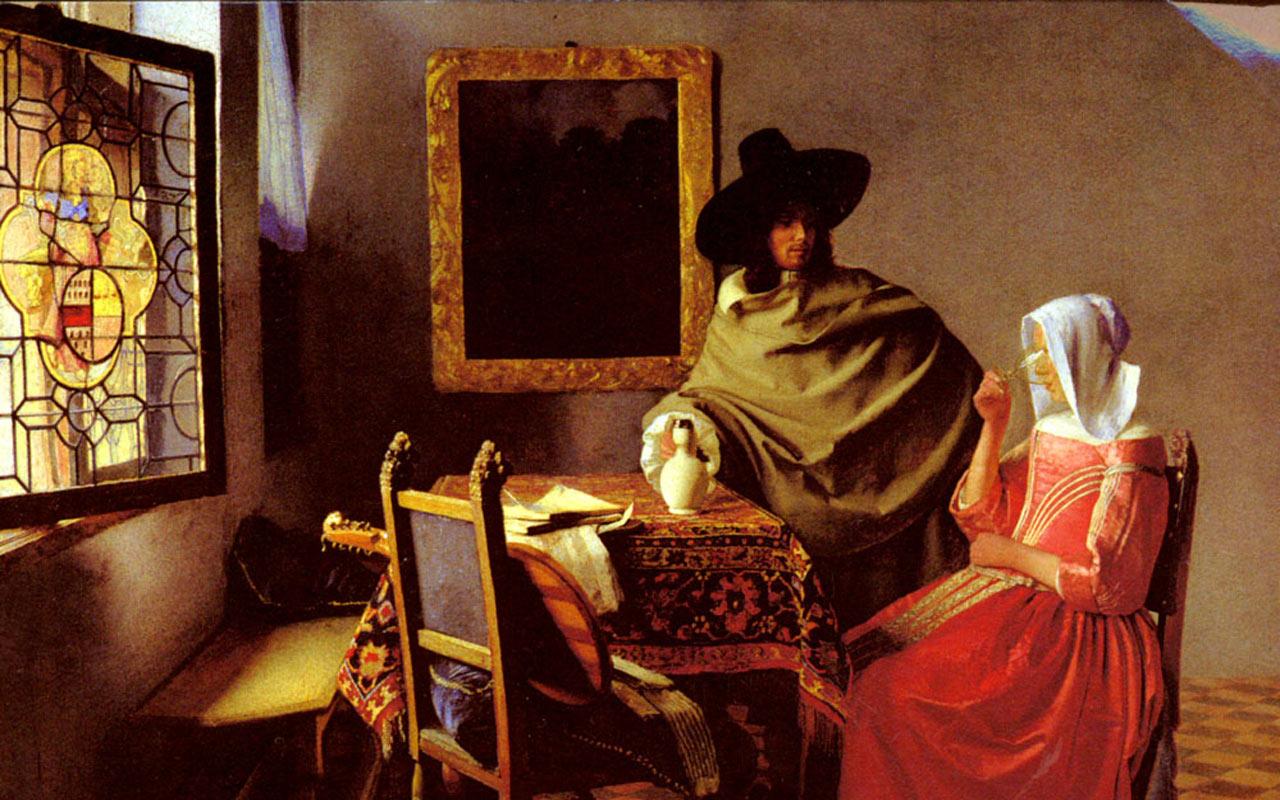 Johannes Vermeer - The Glass of Wine Wallpaper #1 1280 x 800 