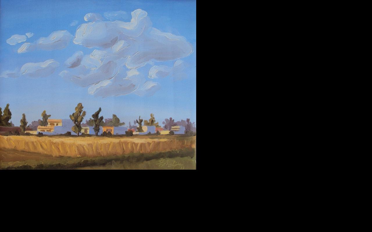 Jaspreet Singh Kaler - landscape in oil  Wallpaper #4 1280 x 800 