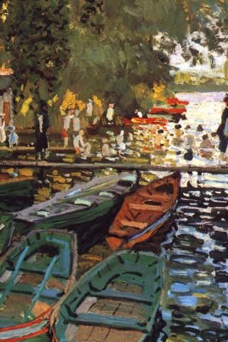 Claude Monet - Baigneurs à La Grenouillère Wallpaper #2 320 x 480 (iPhone/iTouch)