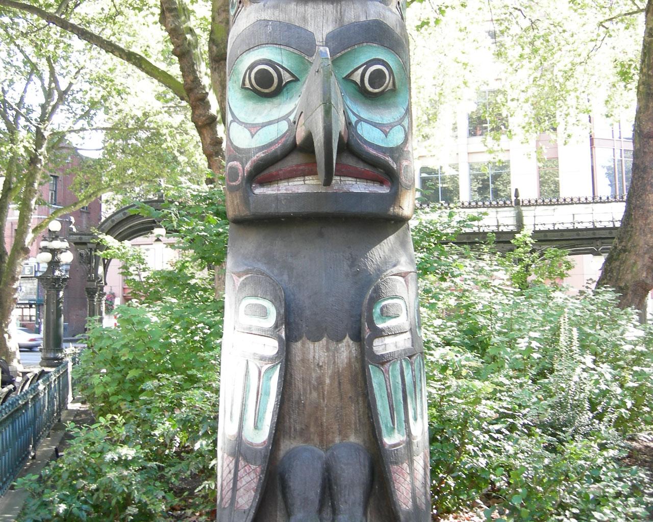 Seattle - Totem Pole - Pioneer Square Wallpaper #2 1280 x 1024 