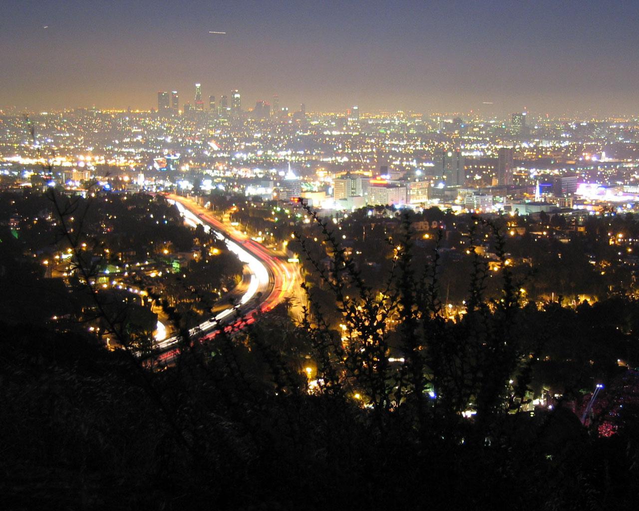 Los Angeles - City from Hollywood Hills (Anders Brownworth) Wallpaper #1 1280 x 1024 