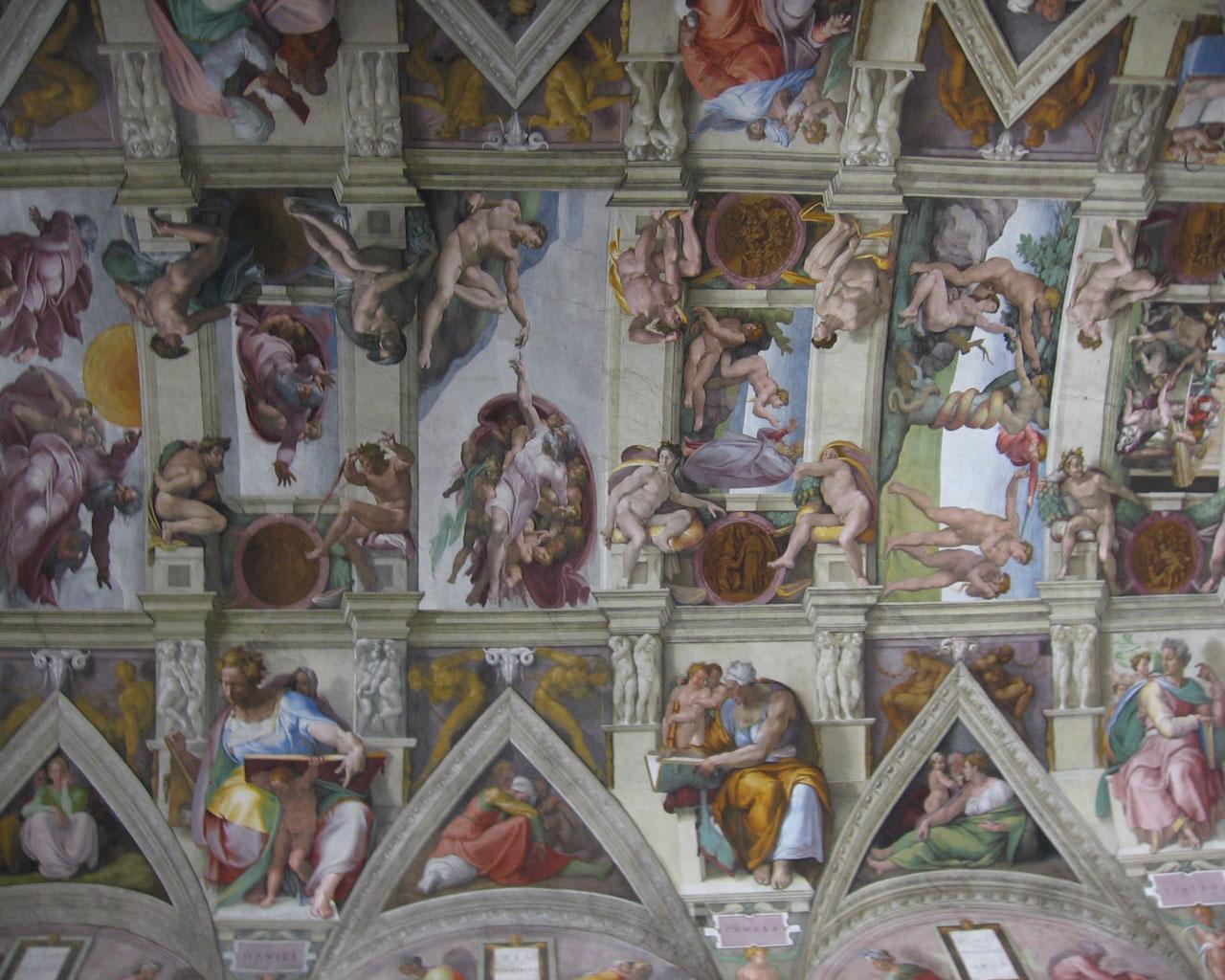 Rome - Ceiling of Cistine Chapel Wallpaper #1 1280 x 1024 