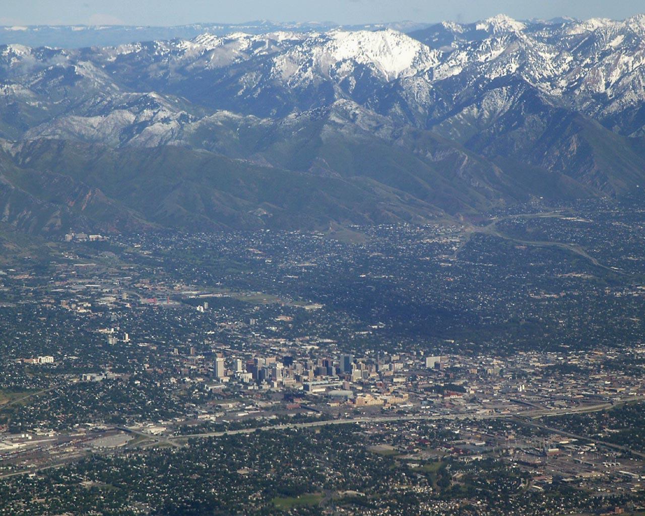 Salt Lake City - Aerial View Wallpaper #1 1280 x 1024 