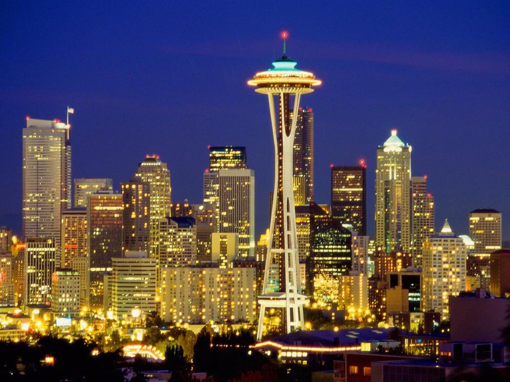 Seattle - Skyline at Night Wallpaper #1 1024 x 768 