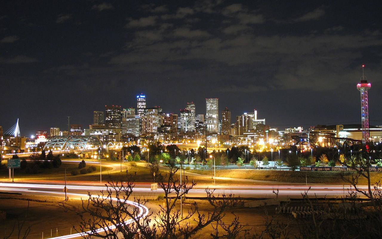 Denver - City Skyline at Night Wallpaper #4 1280 x 800 