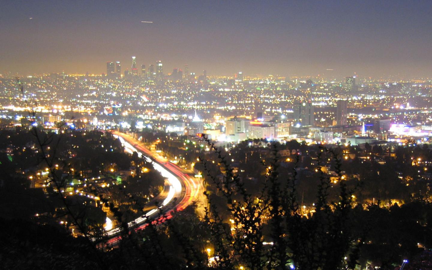 Los Angeles - City from Hollywood Hills (Anders Brownworth) Wallpaper #1 1440 x 900 