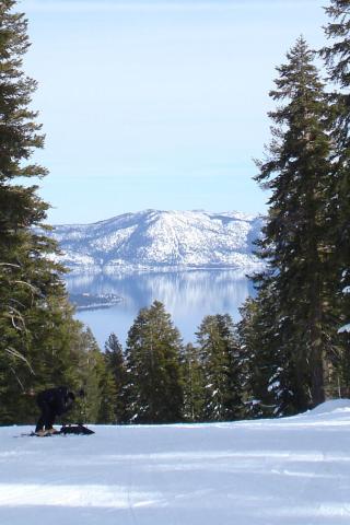Northstar, California - View of Lake Tahoe from summit of Mt Pluto Wallpaper #2 320 x 480 (iPhone/iTouch)